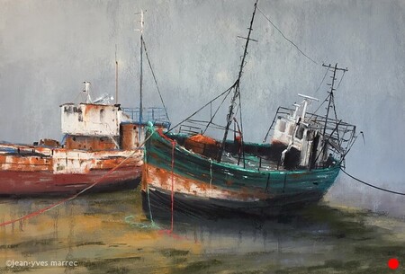 "Ils ont beaucoup navigué !"  pastel sec 62x42 cm  VENDU