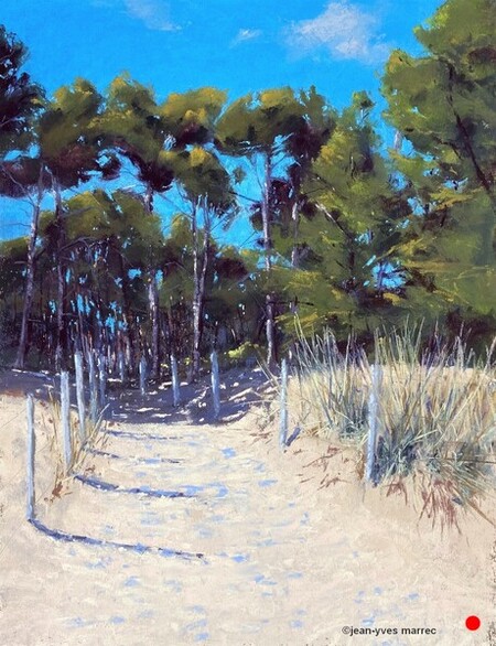 "Le bois de trousse chemise, Ile de Ré" pastel sec  VENDU