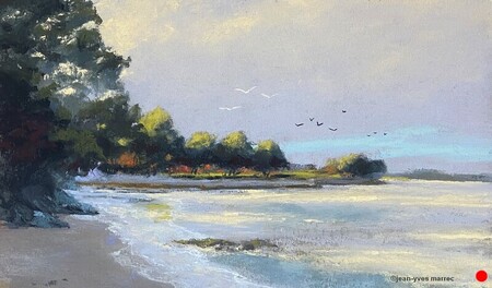 "Beg Meil poétique" pastel sec 36x21cm   VENDU