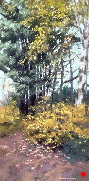 "For&ecirc;t 2" pastel sec 62x31 cm VENDU