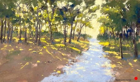 "Le soleil filtr&eacute;" pastel sec 36x21 cm  VENDU