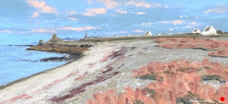 "Premières lueurs à Sein" pastels sec 38x18 cm   VENDU