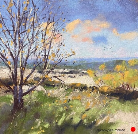 "Automne dans les Monts d'Arrée" pastel sec 26x26 cm   VENDU