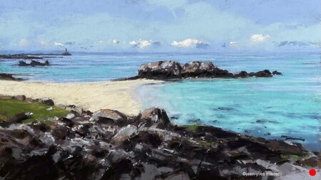 "Sur l'horizon le Huic, les Glénan"pastel sec 36x21 cm   VENDU