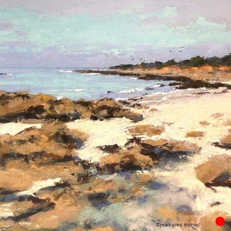 "Un matin à la mer" pastel sec 26x26 cm  VENDU