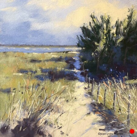 "Balade sur Ré" pastel sec 35x35 cm   VENDU