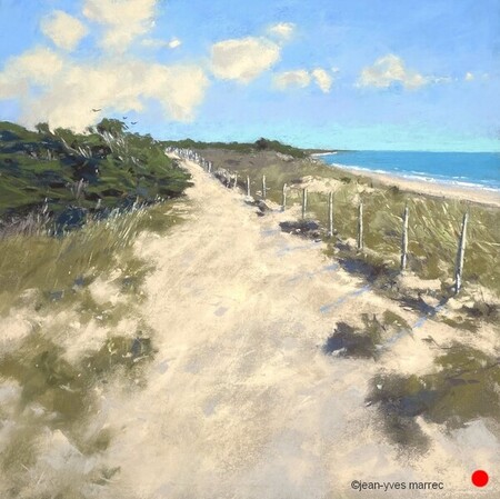 "Le Bois-Plage" pastel sec 35x35 cm  VENDU