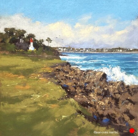 "La vague" pastel sec 26x26 cm  VENDU