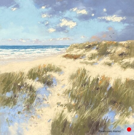 "Lair vivifiant de l'oc&eacute;an" pastel sec 35x35 cm  VENDU