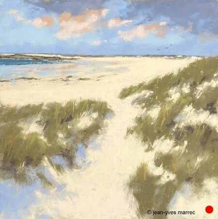 "Balade dans les dunes" pastel sec35x35 cm   VENDU