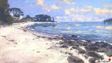 "Juillet l'&eacute;t&eacute; est l&agrave; !" pastel sec 46x26 cm  VENDU