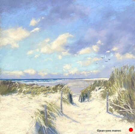 Tout pour &eacute;tre heureux" pastel sec 35x35 cm   VENDU