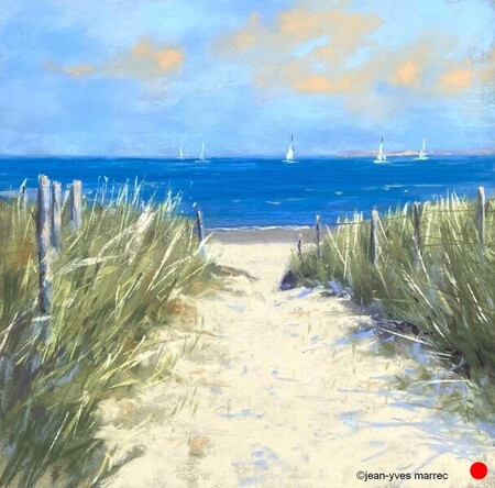 "La r&eacute;gate" pastel sec 26x26 cm  VENDU