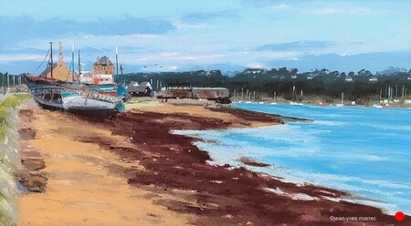 "Camaret embl&eacute;matique" pastel sec 46x26 cm  VENDU