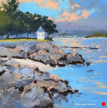 "Le kiosque" pastel sec 22x22 cm  VENDU